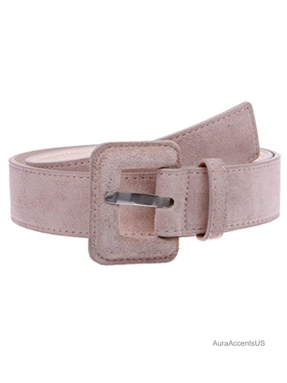 1.5" Suede Belt with Self-Covered Buckle, Women's Waist or Hip Wear